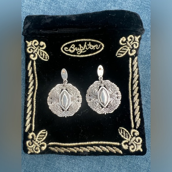 Brighton Rouge Lace Silver Plate Drop Post Earring w Red Navette Crystal - Picture 6 of 7